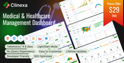 Clinexa - Medical & Healthcare Management Dashboard HTML Template