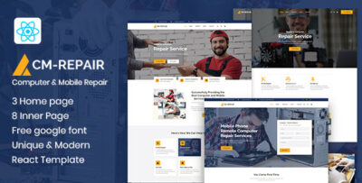 CM-repair - Computer and Mobile Repair Store React Template