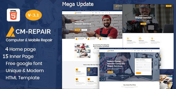 CM-Repair - Repair Computer and Mobile Store HTML Template CM-Repair - Repair Computer and Mobile Store HTML Template