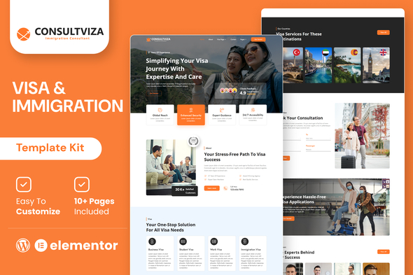 Consultviza - Immigration & Visa Consulting Elementor Template Kit Consultviza - Immigration & Visa Consulting Elementor Template Kit