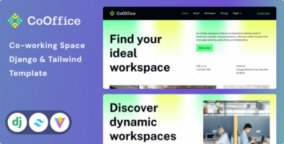 CoOffice - Coworking Space Website Django & Tailwind CSS 4 Template