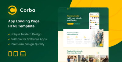 Corba - App Landing Page HTML Template