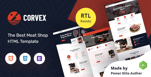 Corvex - Butcher & Meat Shop HTML Template Corvex - Butcher & Meat Shop HTML Template