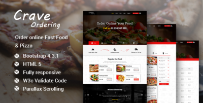 Crave Ordering - Order Online Fast Food & Pizza Template