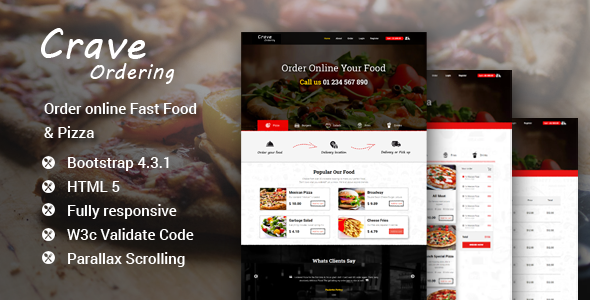 Crave Ordering - Order Online Fast Food & Pizza Template Crave Ordering - Order Online Fast Food & Pizza Template