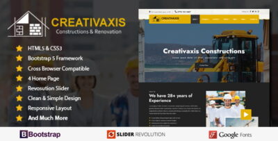 Creativazis - Constructions & Renovation Responsive HTML Templates