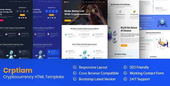 Crptiam - Cryptocurrency Landing Page HTML Template Crptiam - Cryptocurrency Landing Page HTML Template