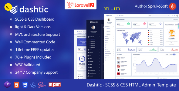 Dashtic - Laravel Dashboard Template Dashtic - Laravel Dashboard Template