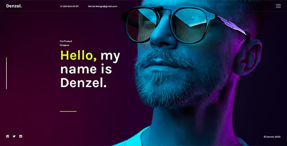 Denzel. - Onepage Personal HTML Template Denzel. - Onepage Personal HTML Template