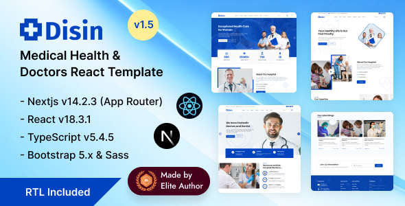 Disin - Medical Health & Doctors React Nextjs 14+ Template Disin - Medical Health & Doctors React Nextjs 14+ Template
