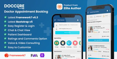 Doccure - Doctor Appointment, Healthcare & Medical PWA Mobile Template