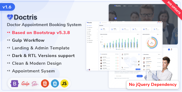 Doctris - Doctor Appointment Booking System Landing & Bootstrap 5 Admin Dashboard Template Doctris - Doctor Appointment Booking System Landing & Bootstrap 5 Admin Dashboard Template
