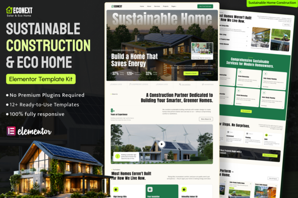 Econext - Sustainable Eco Home Construction Template Kit Econext - Sustainable Eco Home Construction Template Kit