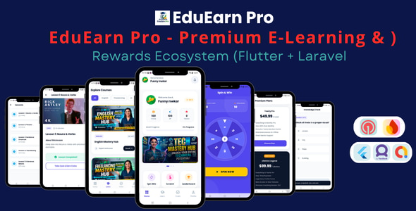EduEarn | Educational Quiz, Rewards, and Earning Flutter Mobile App with Laravel Admin Panel EduEarn | Educational Quiz, Rewards, and Earning Flutter Mobile App with Laravel Admin Panel