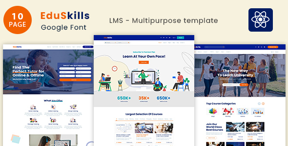 EduSkills - Online Courses & LMS Education ReactJs Template EduSkills - Online Courses & LMS Education ReactJs Template