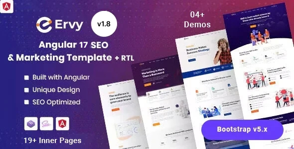 Ervy - SEO Marketing & IT Startup Angular 17+ Template Ervy - SEO Marketing & IT Startup Angular 17+ Template