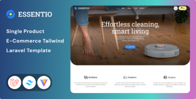 Essentio - Single Product E-Commerce Laravel & Tailwind CSS Template