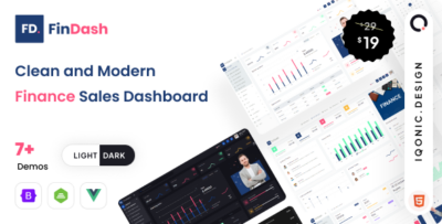 FinDash - Finance Sales Admin Dashboard Template (Vue, HTML)