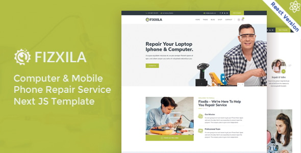 Fizxila - Electronics Repair Service React Next JS Template Fizxila - Electronics Repair Service React Next JS Template