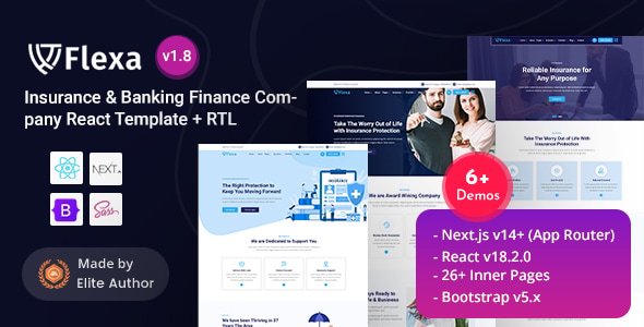 Flexa - Insurance & Banking Finance React Nextjs 14+ Template Flexa - Insurance & Banking Finance React Nextjs 14+ Template