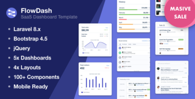 FlowDash - Laravel 8 + HTML SAAS Template