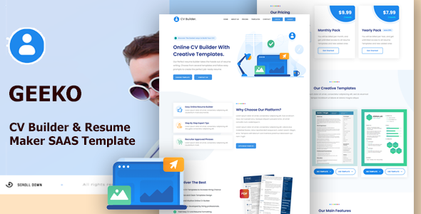 Geeko - CV Builder & Resume Maker Bootstrap Template Geeko - CV Builder & Resume Maker Bootstrap Template