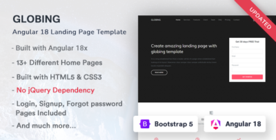 Globing - Angular 18 Landing Page Template