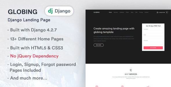 Globing - Django Landing Page Template Globing - Django Landing Page Template