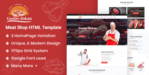 Goster Dokan - Meat Shop HTML5 Template Goster Dokan - Meat Shop HTML5 Template