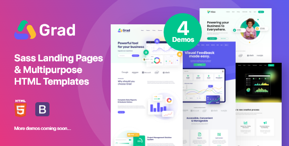 Grad - Sass Landing Pages & Multipurpose HTML Template Grad - Sass Landing Pages & Multipurpose HTML Template