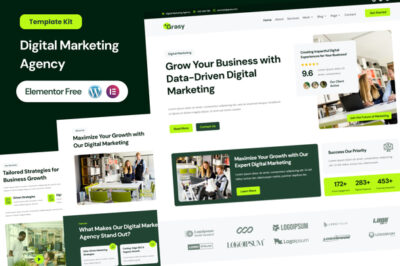 Grasy - Digital Marketing Agency Elementor Template Kit