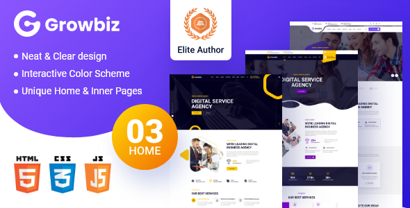 Growbiz - Digital Service Agency HTML5 Template Growbiz - Digital Service Agency HTML5 Template