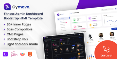 Gymove - Fitness Admin Dashboard Laravel Bootstrap Template
