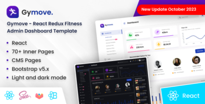 Gymove - Fitness Admin Dashboard React Redux Template