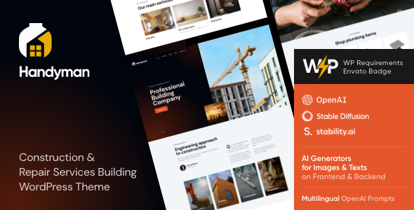 Handyman | Fixing and Repair Services Building WordPress Theme Handyman | Fixing and Repair Services Building WordPress Theme
