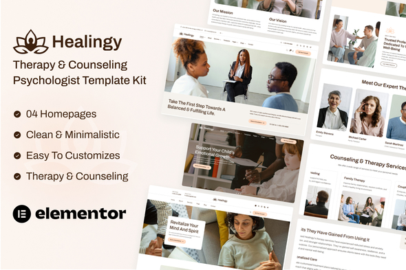 Healingy - Therapy & Counseling Psychologist Template Kit Healingy - Therapy & Counseling Psychologist Template Kit