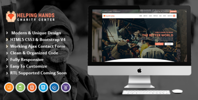 Helping Hands | Fundraising & Charity HTML Template.