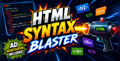 HTML Syntax Blaster | HTML5 Coding Game