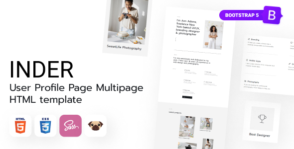 Inder - User Profile Page HTML5 Template Inder - User Profile Page HTML5 Template