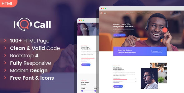 iQcall - Call center SinglePage and MultiPage HTML template iQcall - Call center SinglePage and MultiPage HTML template