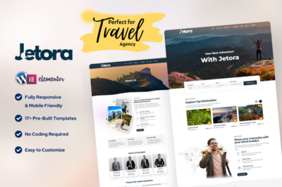 Jetora - Travel & Tour Agency Elementor Pro Template Kit