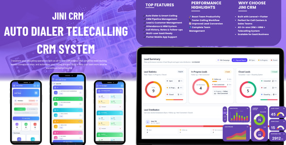 Jini CRM | Telemarketing Flutter App Jini CRM | Telemarketing Flutter App