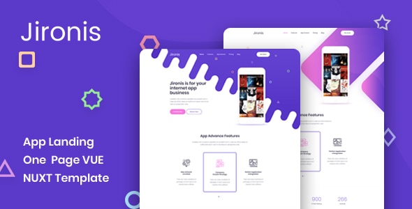 Jironis - Vue Nuxt App Landing One Page Template Jironis - Vue Nuxt App Landing One Page Template