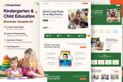 KinderNest - Kindergarten & Child Education Elementor Template Kit