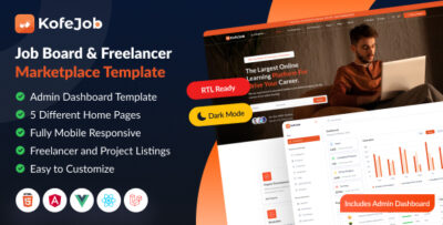 KofeJob - Job Board, Freelance Marketplace & Recruitment Website Template