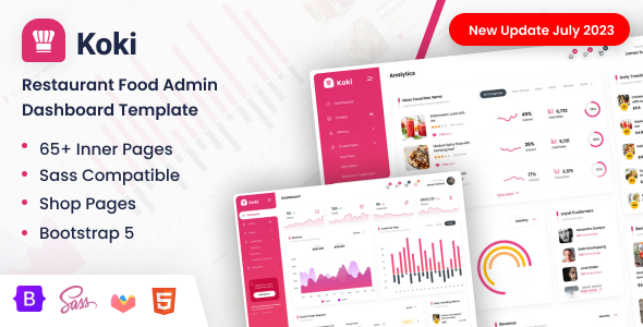Koki - Restaurant Food Admin Dashboard Template Koki - Restaurant Food Admin Dashboard Template