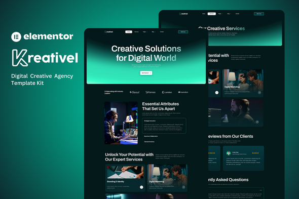 Kreativel - Creative Digital Agency Elementor Template Kit Kreativel - Creative Digital Agency Elementor Template Kit