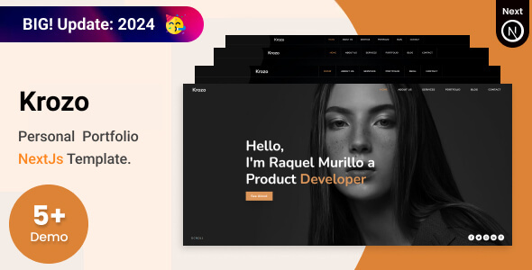 Krozo - Personal Portfolio NextJs 14 App Directory Template Krozo - Personal Portfolio NextJs 14 App Directory Template