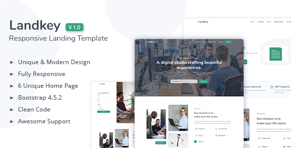 Landkey - A Responsive Creative Landing Page Template Landkey - A Responsive Creative Landing Page Template