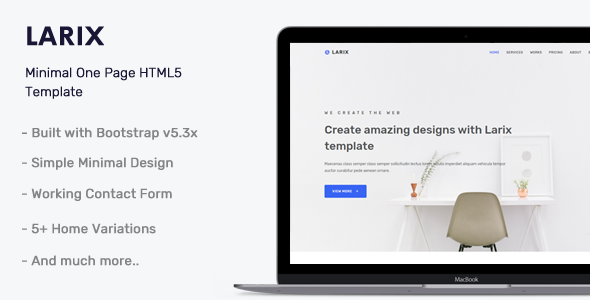 Larix - Minimal One Page HTML5 Template Larix - Minimal One Page HTML5 Template